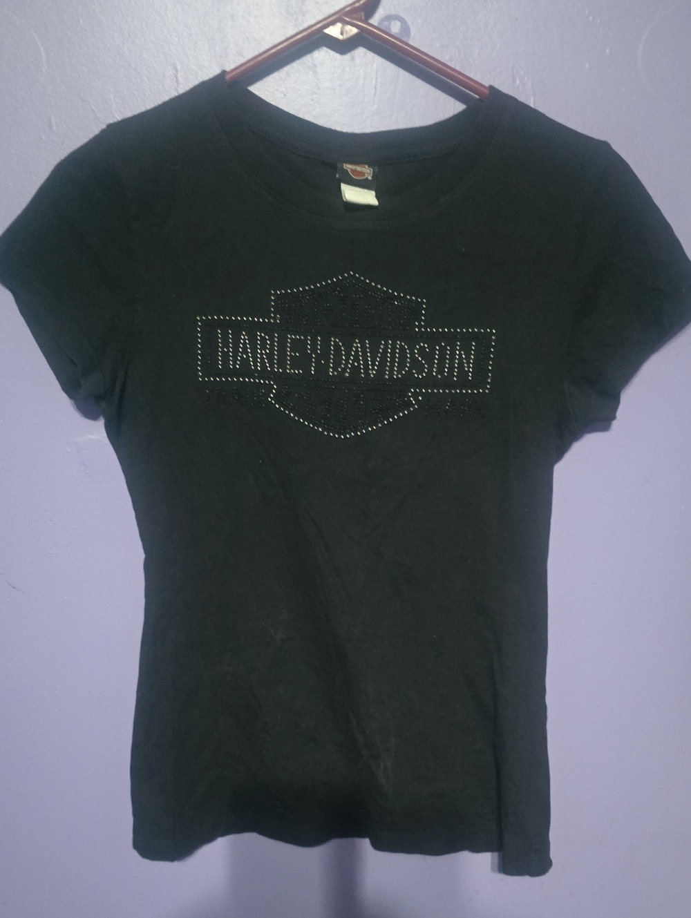 Harley-Davidson Black Studded Logo Short Sleeve Tee